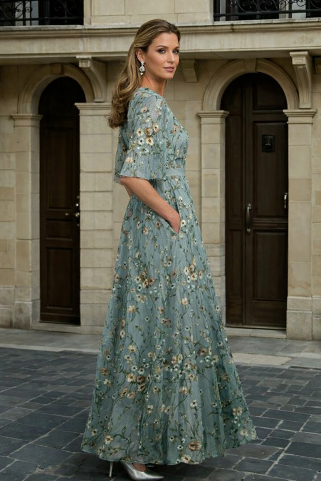 Hazel - Elegantní V-krční Boho Šaty