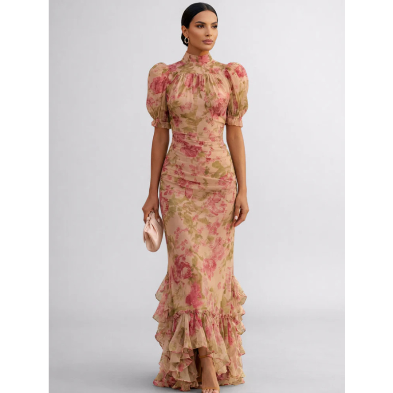 Rosario | Dlouhé květinové šaty z chiffon