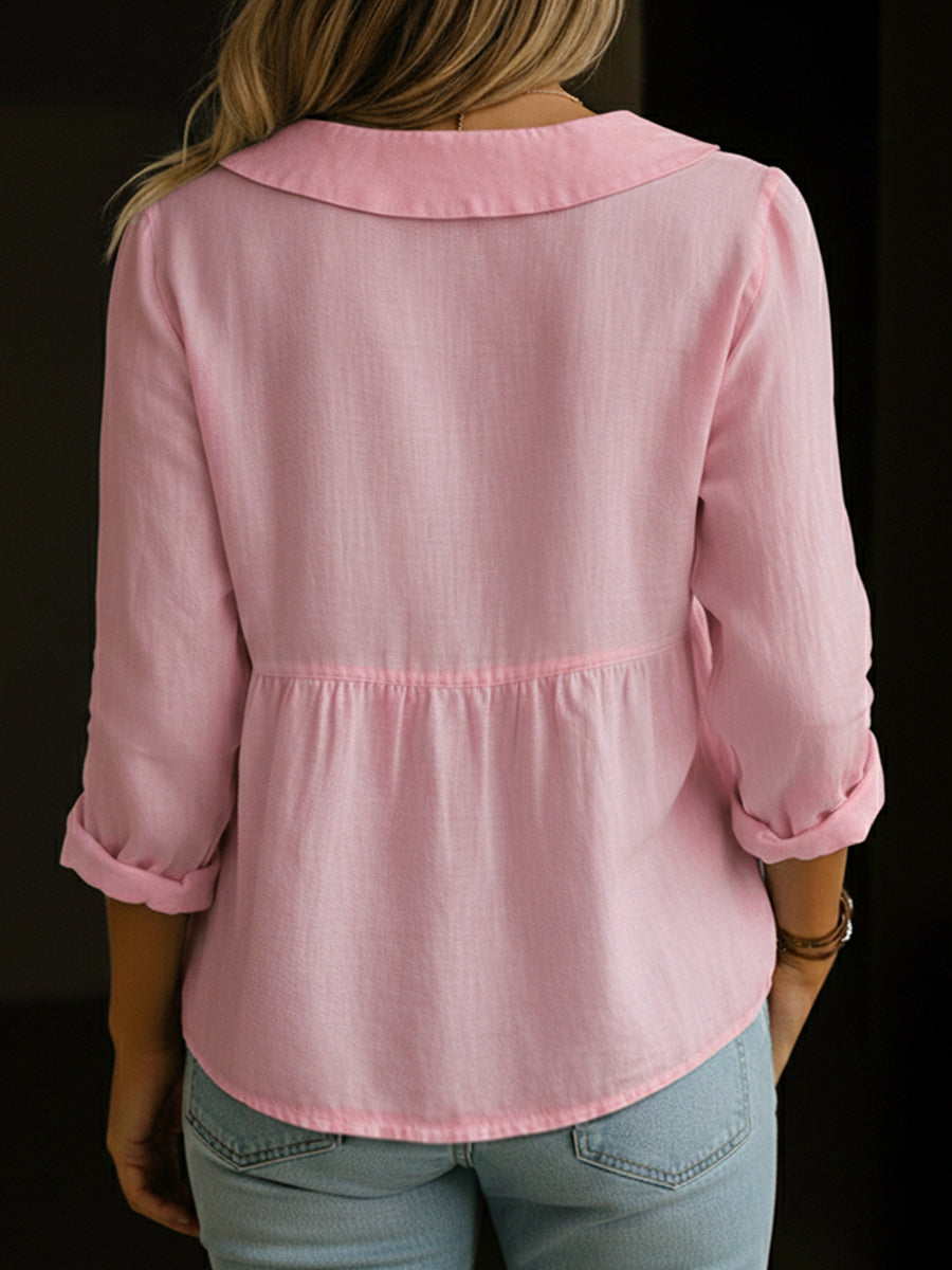 Arlira - Blůza s límečkem Peter Pan z měkkého lnu