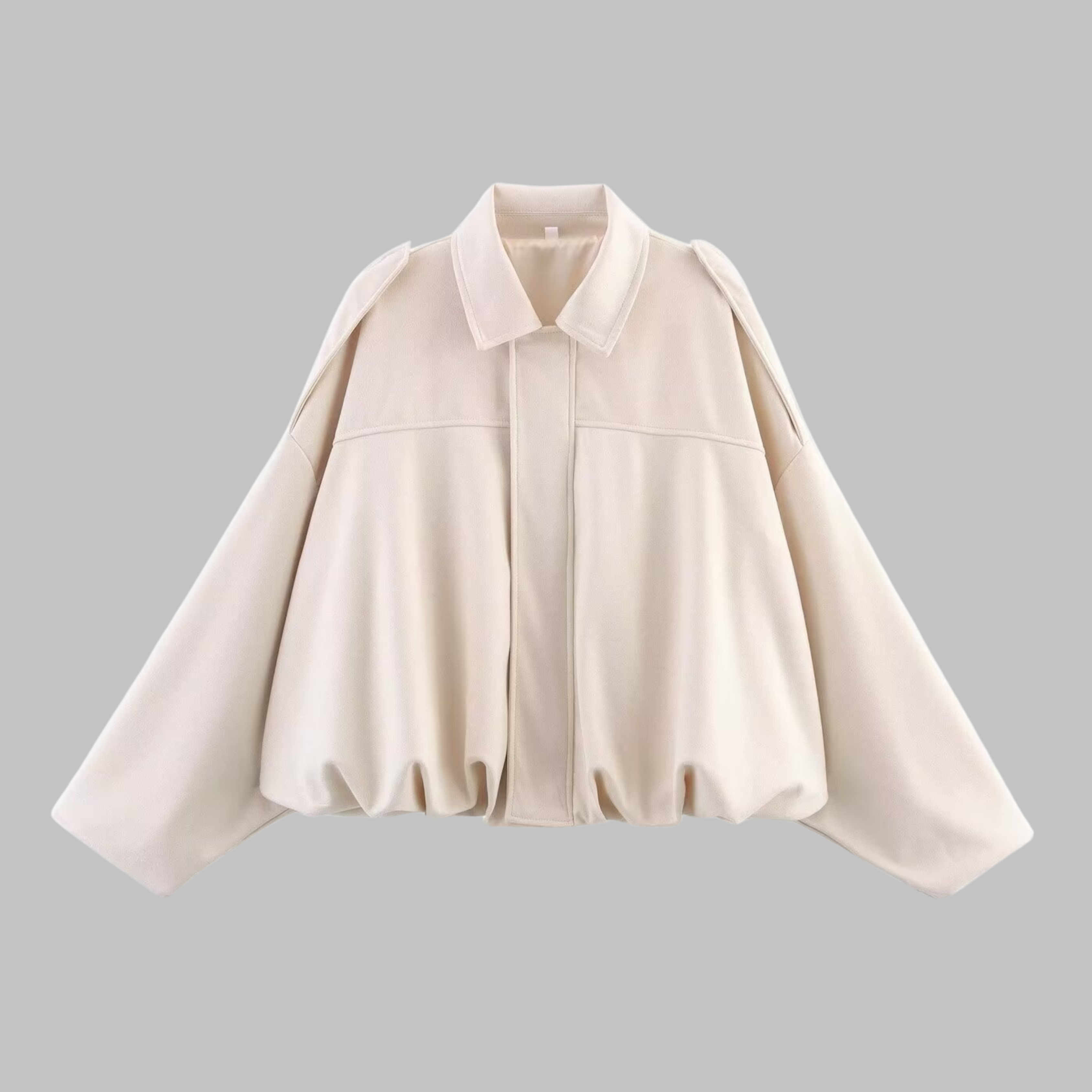 GIGI™ – Volná retro bunda | semišový vzhled s balonovým lemem