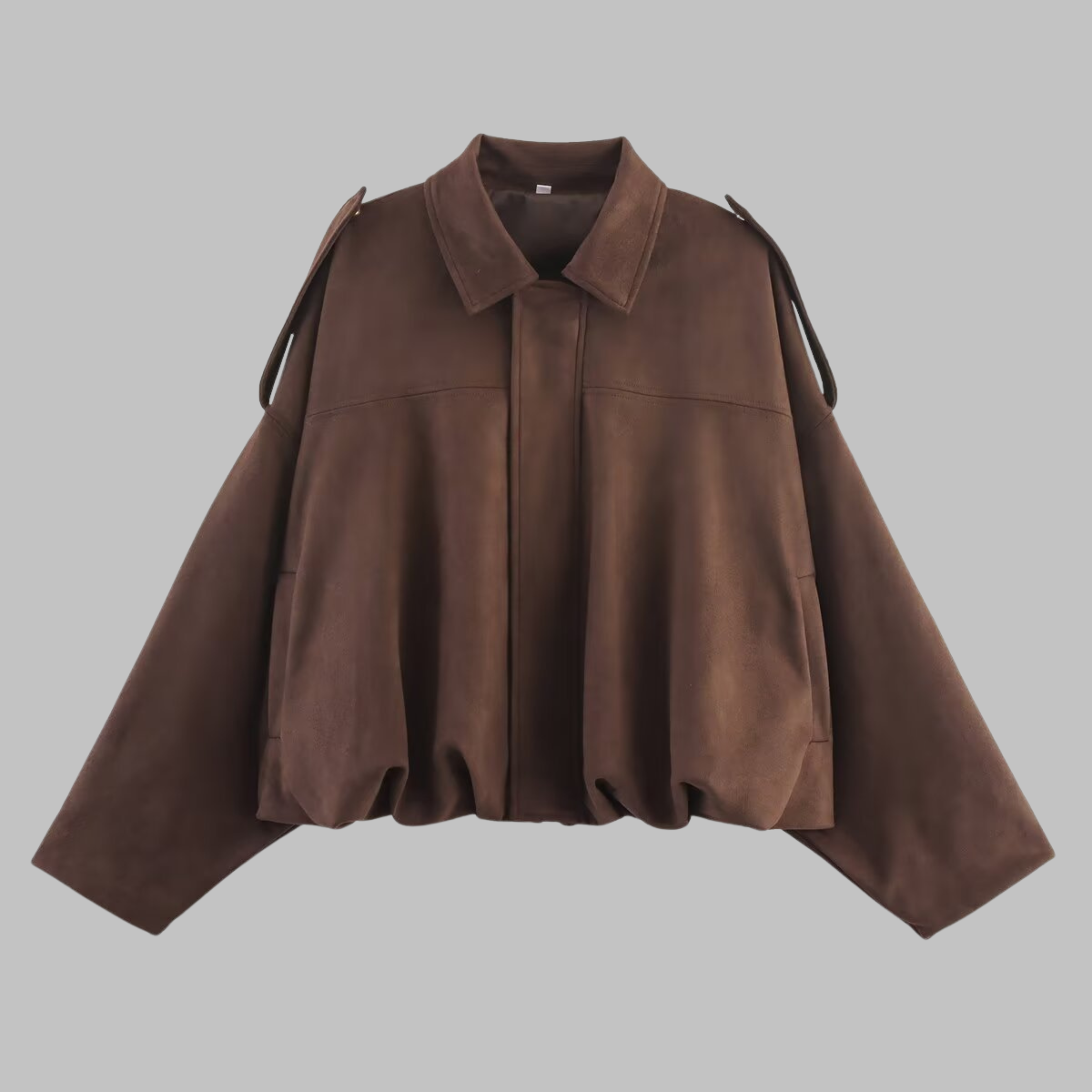 GIGI™ – Volná retro bunda | semišový vzhled s balonovým lemem