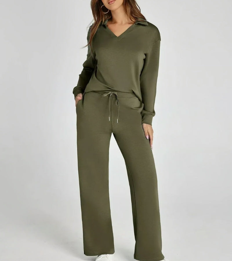 Livia | Dvoudílný komplet s kalhotami do zvonu