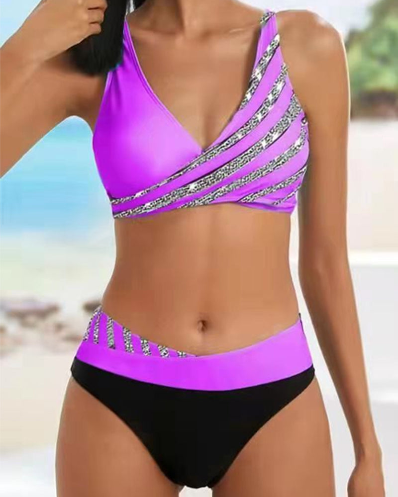 Mona - Bikini s potiskem v teplých tónech