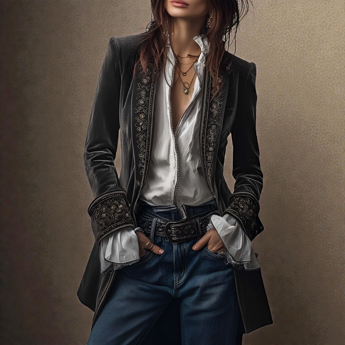 Nuria™ | Elegantní Sametový Kabát