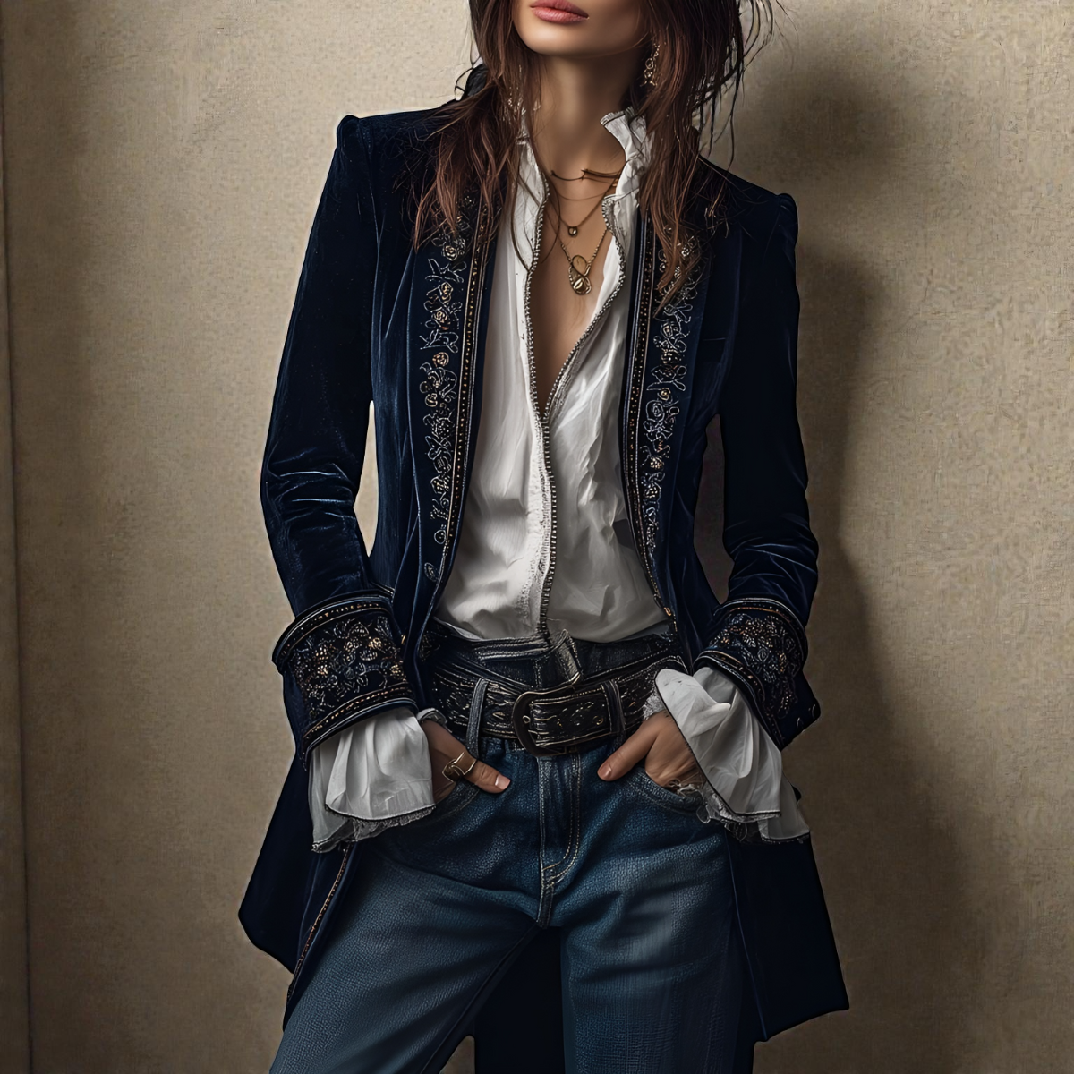 Nuria™ | Elegantní Sametový Kabát