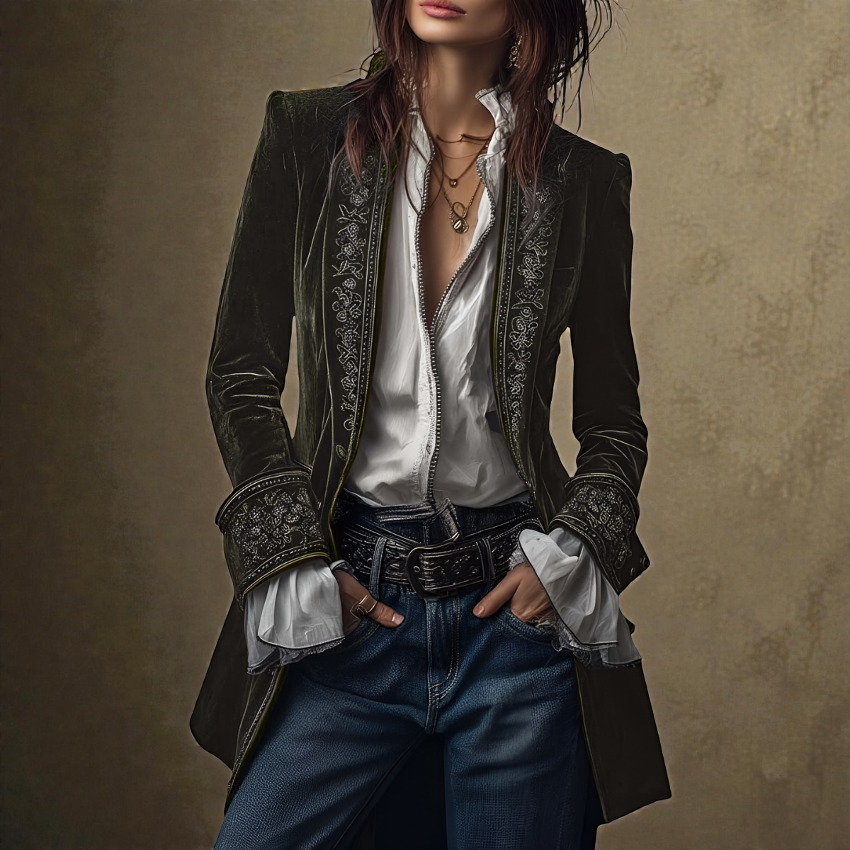 Nuria™ | Elegantní Sametový Kabát