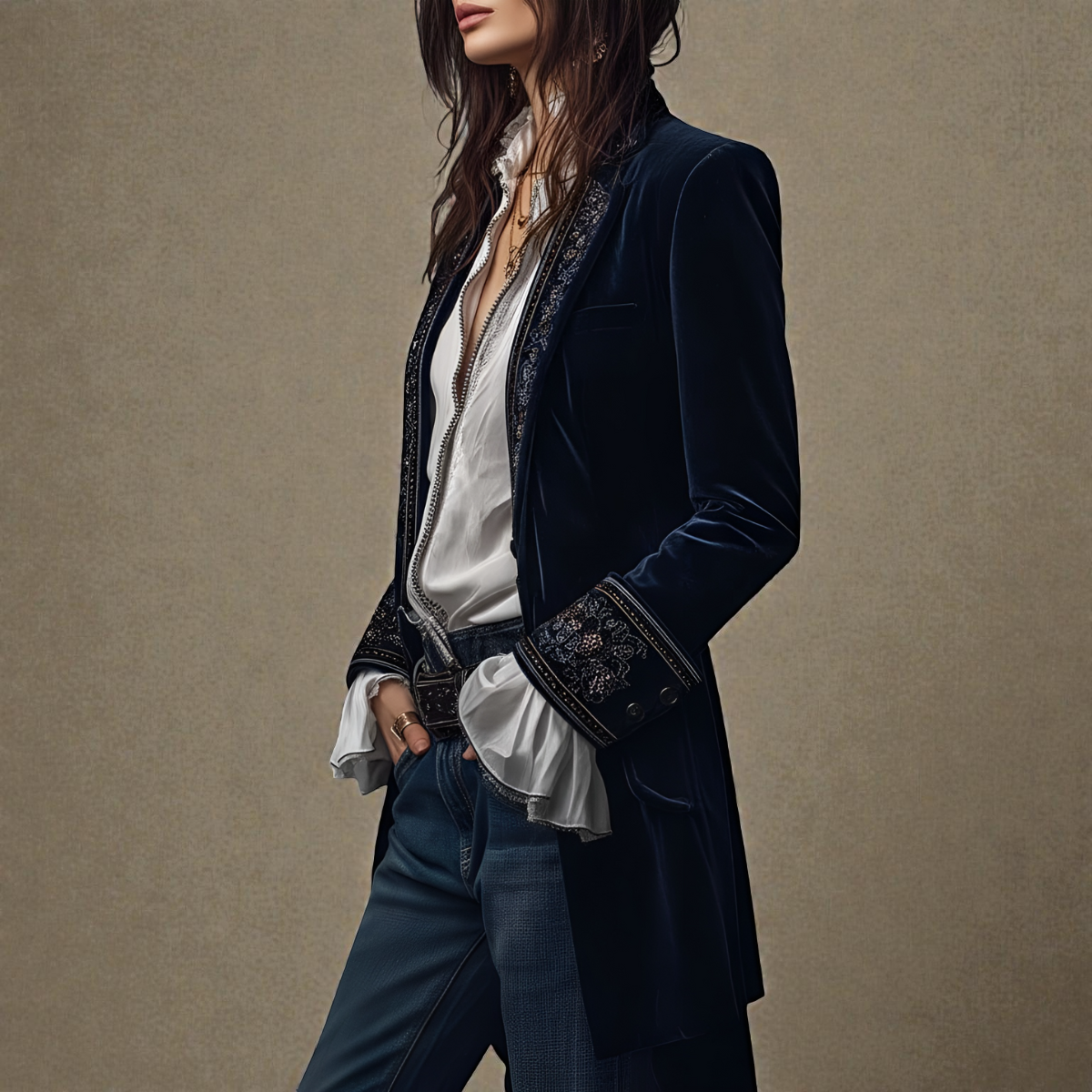 Nuria™ | Elegantní Sametový Kabát