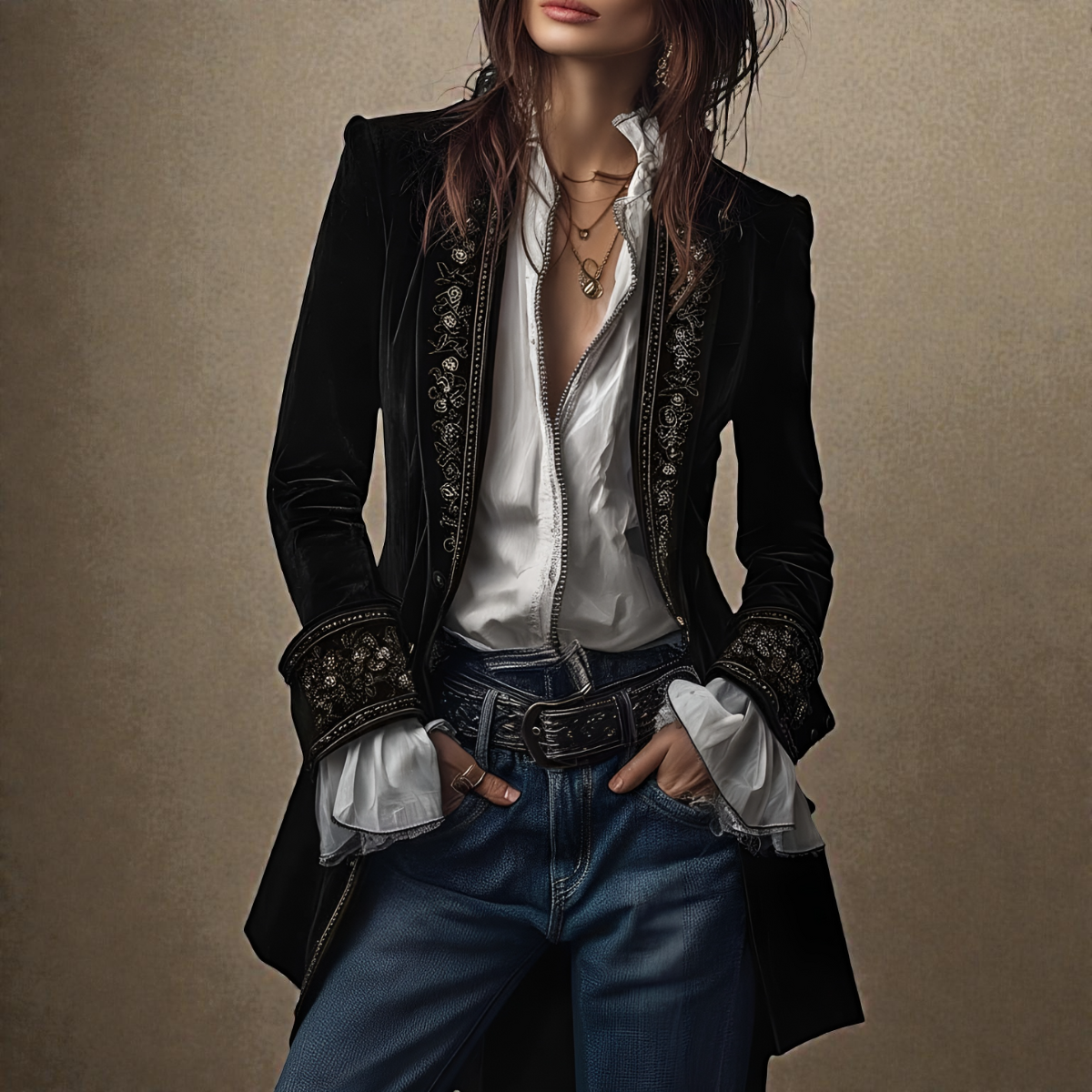 Nuria™ | Elegantní Sametový Kabát