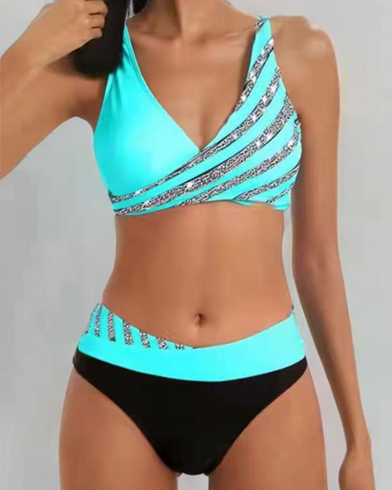 Mona - Bikini s potiskem v teplých tónech