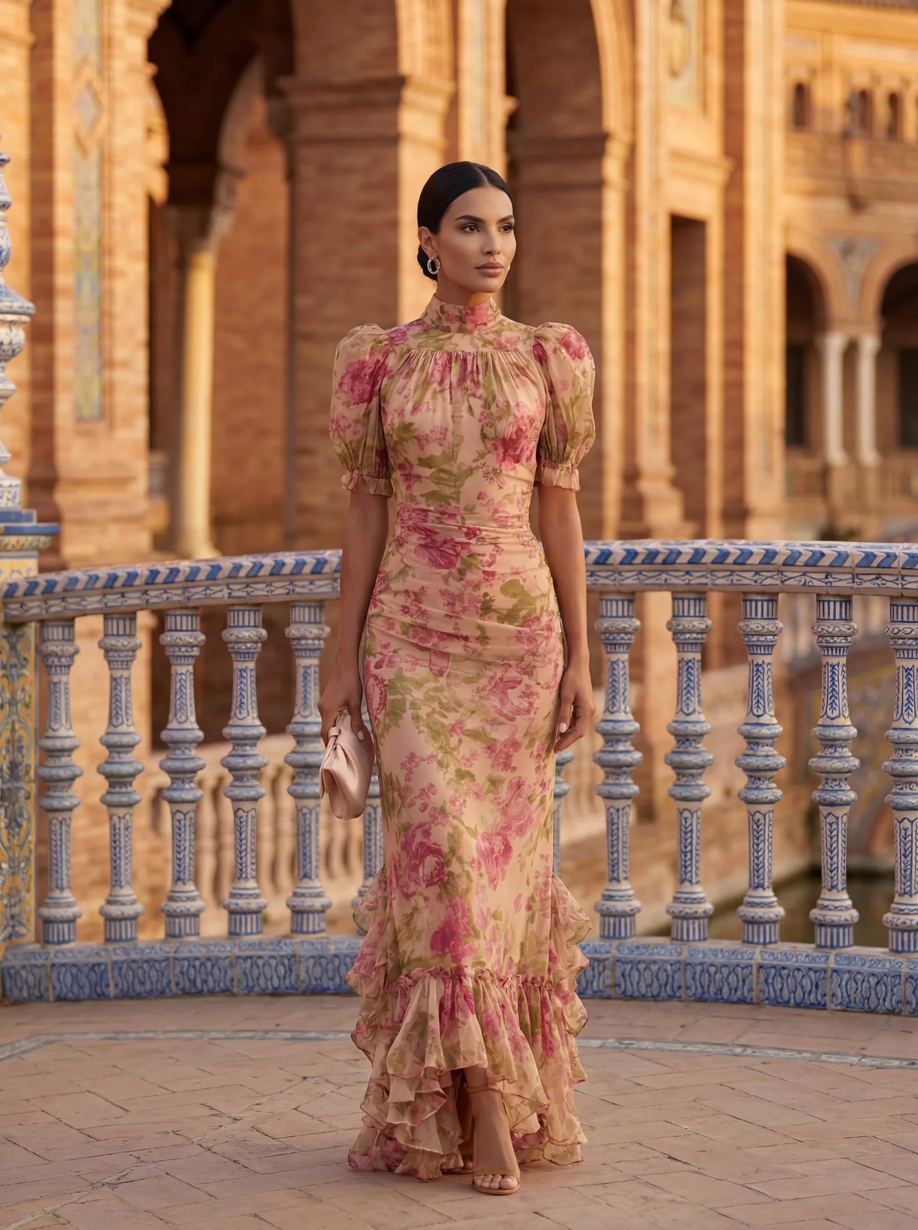 Rosario | Dlouhé květinové šaty z chiffon