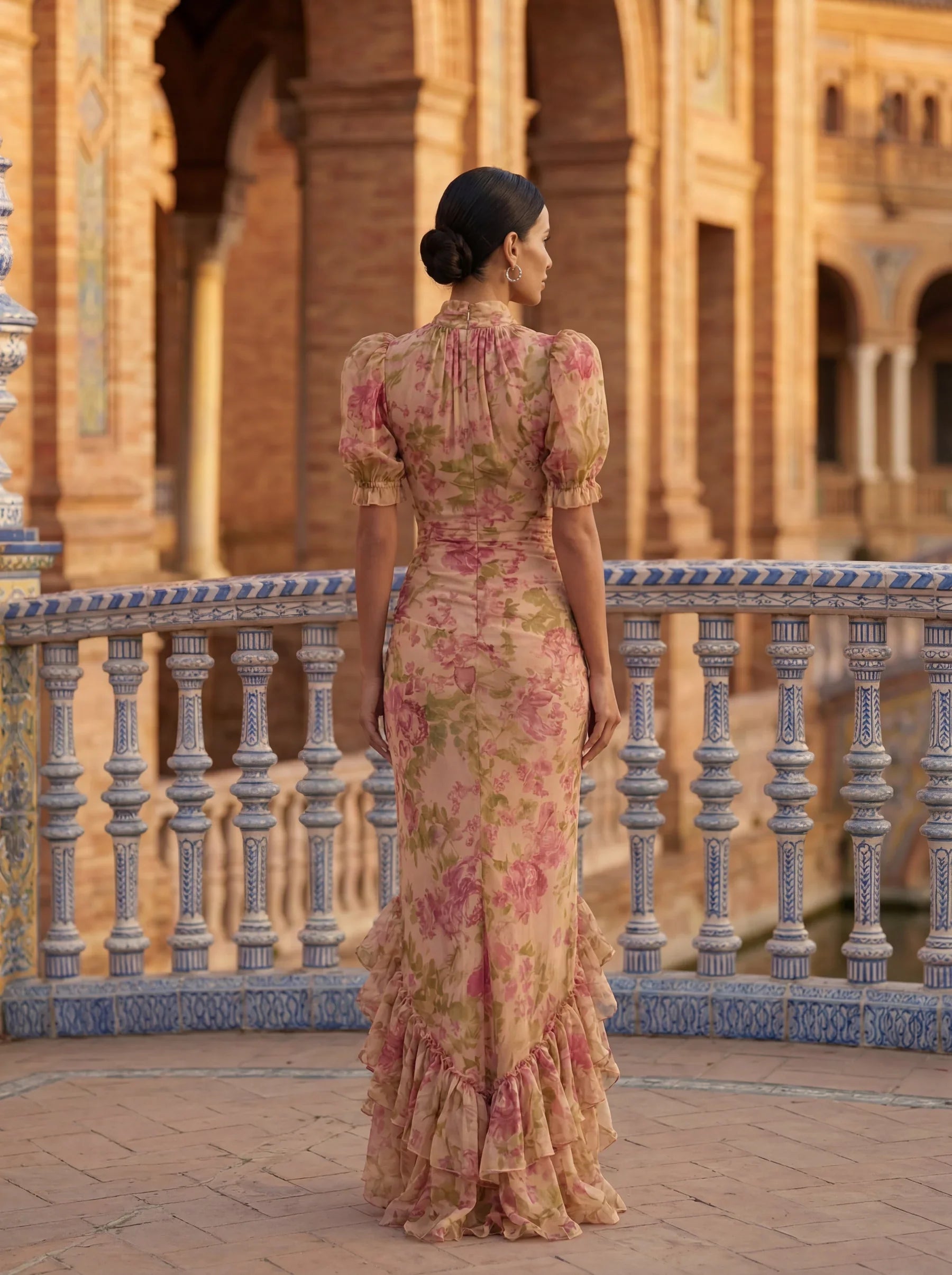 Rosario | Dlouhé květinové šaty z chiffon