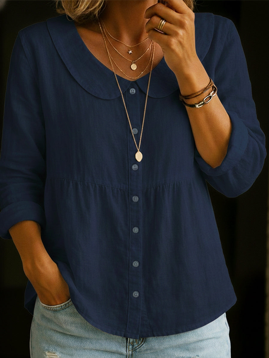 Arlira - Blůza s límečkem Peter Pan z měkkého lnu