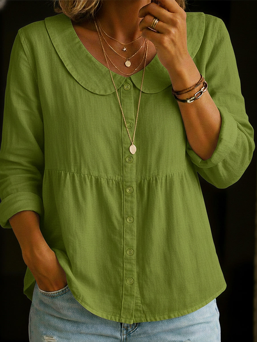 Arlira - Blůza s límečkem Peter Pan z měkkého lnu