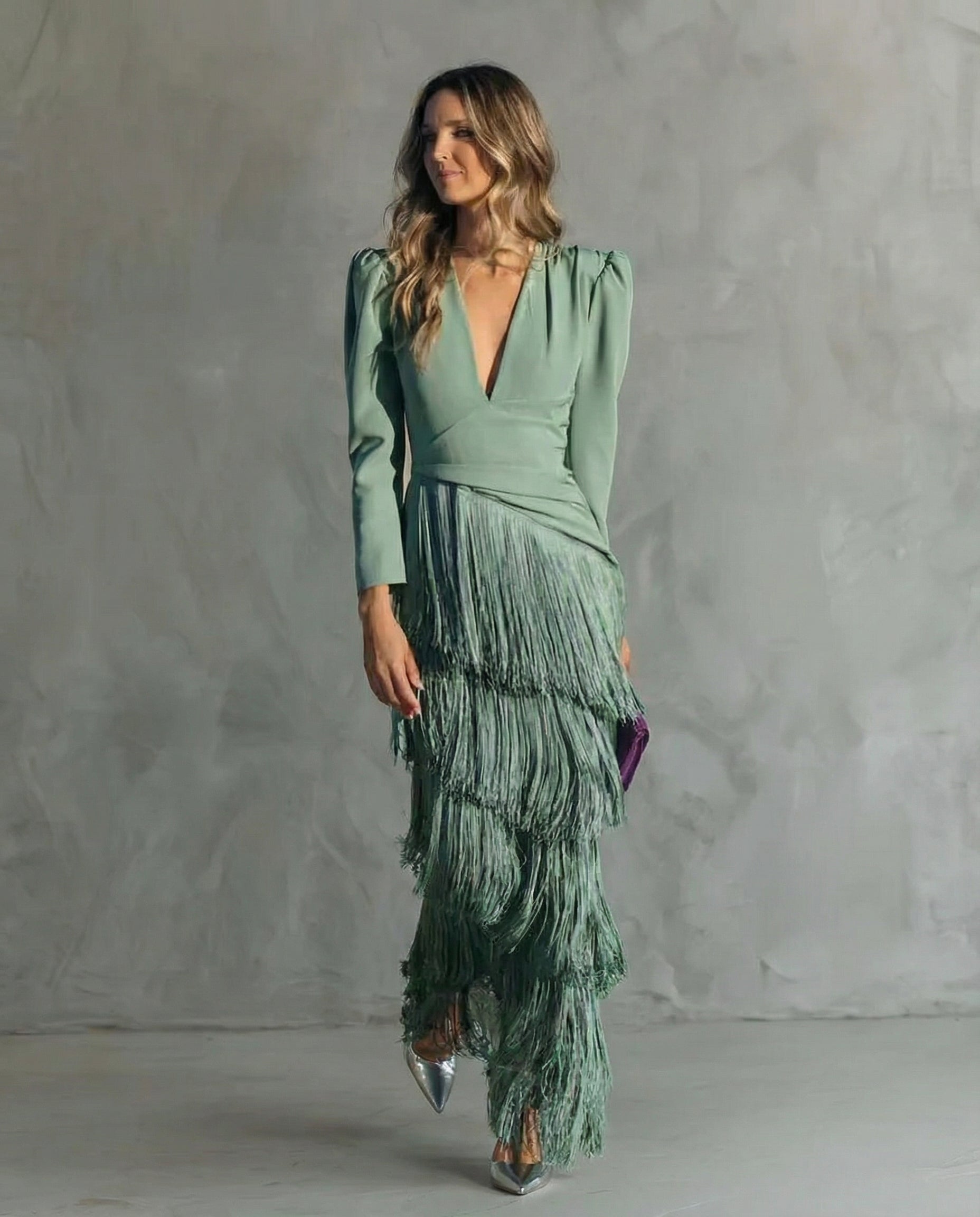 Clara™ | Elegantní midi šaty s třásněmi