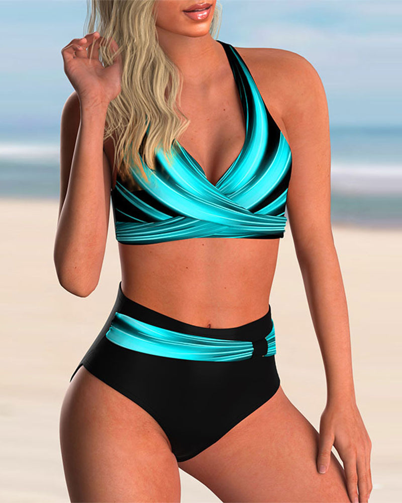 Liliana - Set bikiny s křížovým výstřihem a potiskem