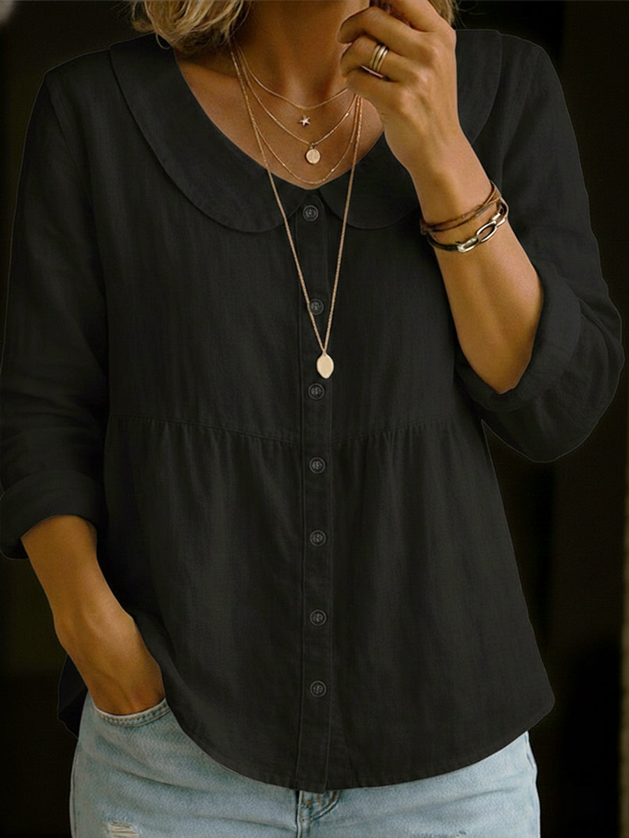 Arlira - Blůza s límečkem Peter Pan z měkkého lnu