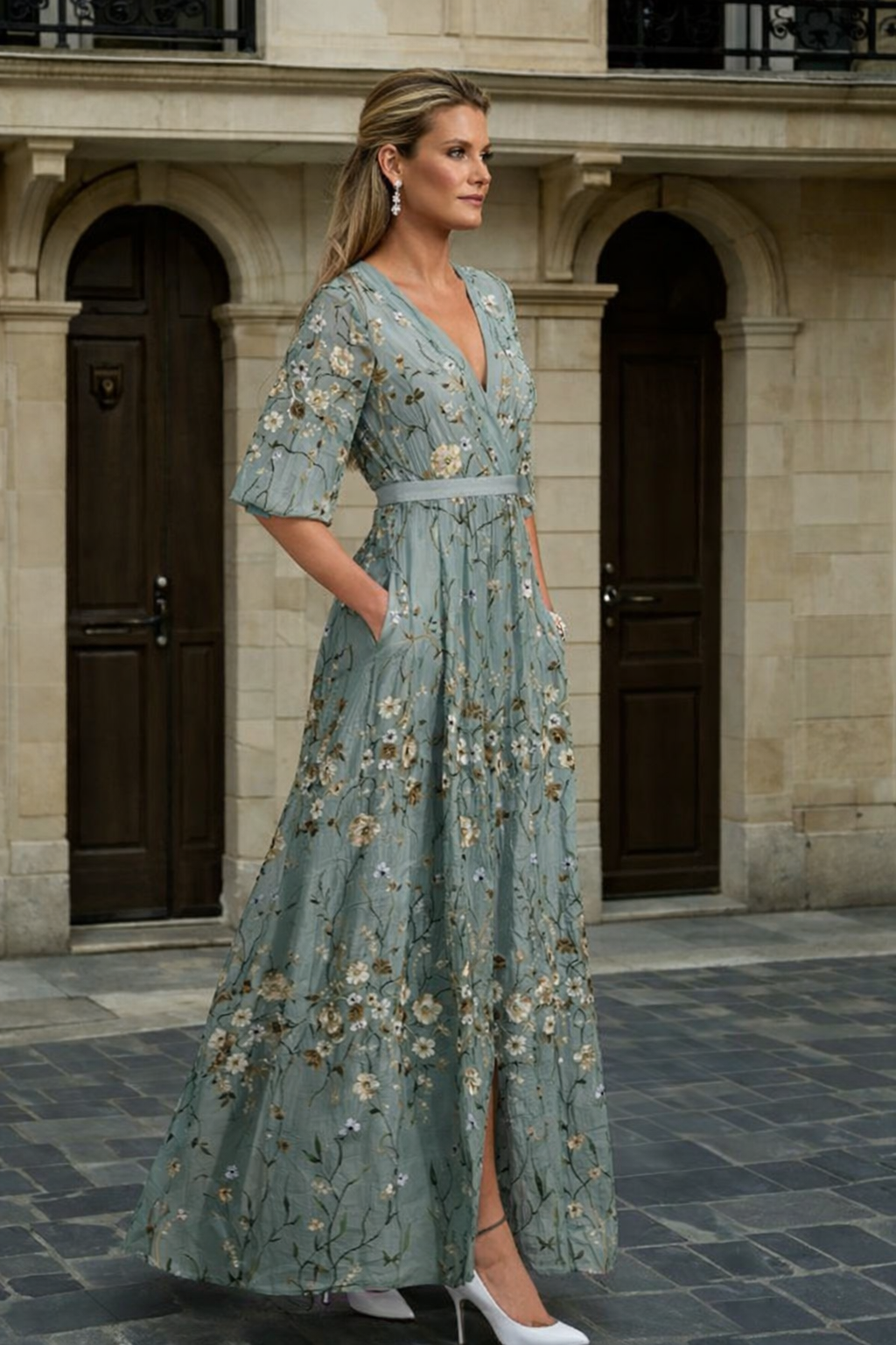 Hazel - Elegantní V-krční Boho Šaty