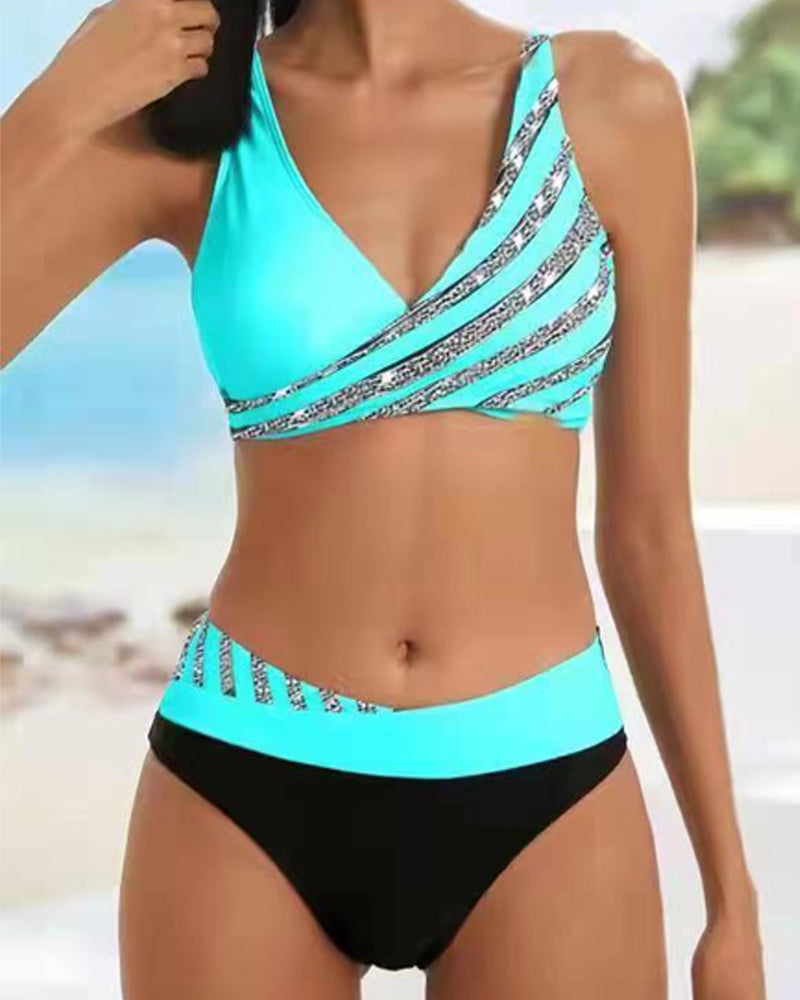 Mona - Bikini s potiskem v teplých tónech