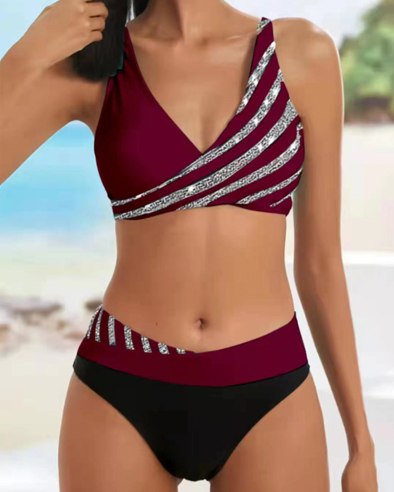 Mona - Bikini s potiskem v teplých tónech