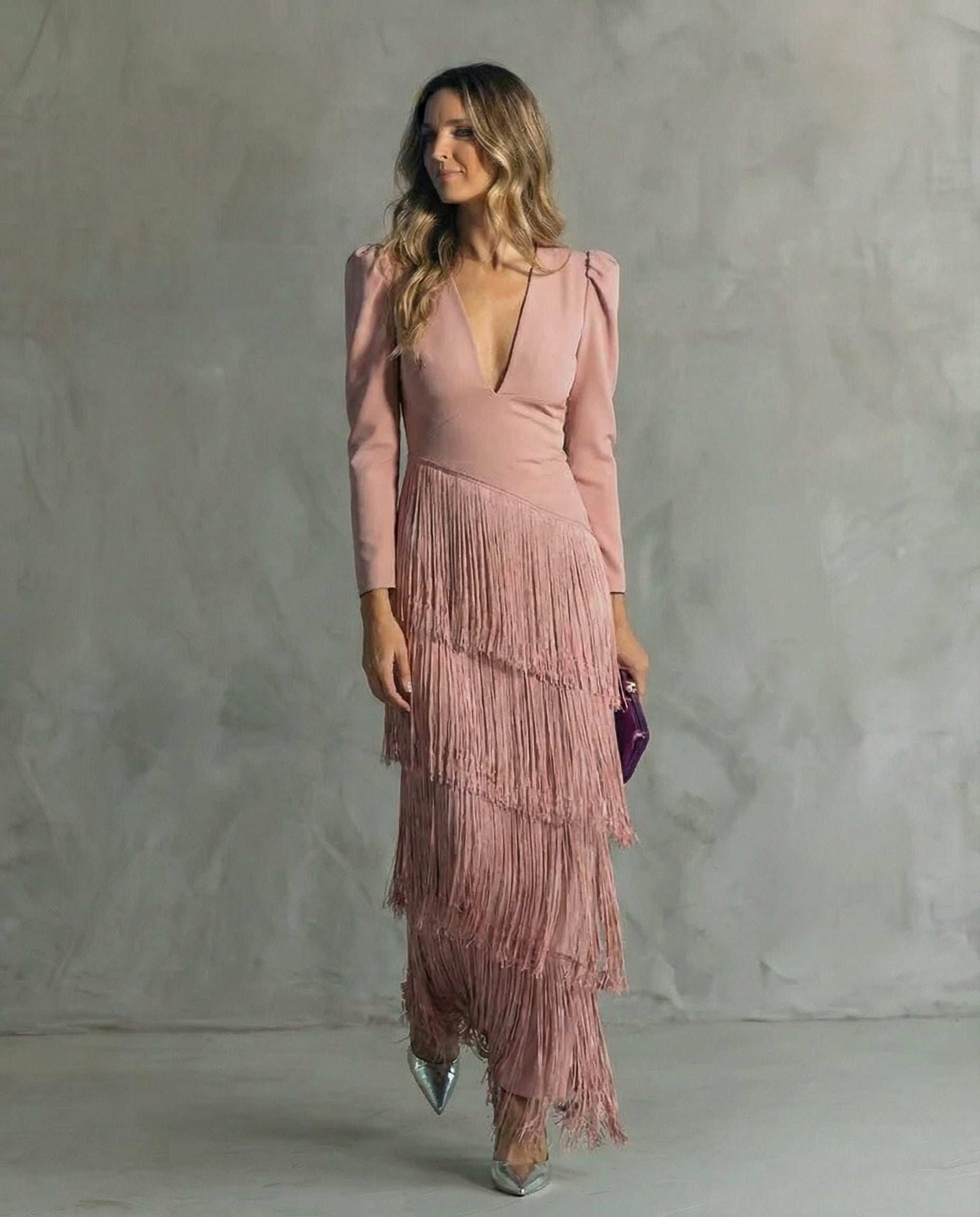 Clara™ | Elegantní midi šaty s třásněmi