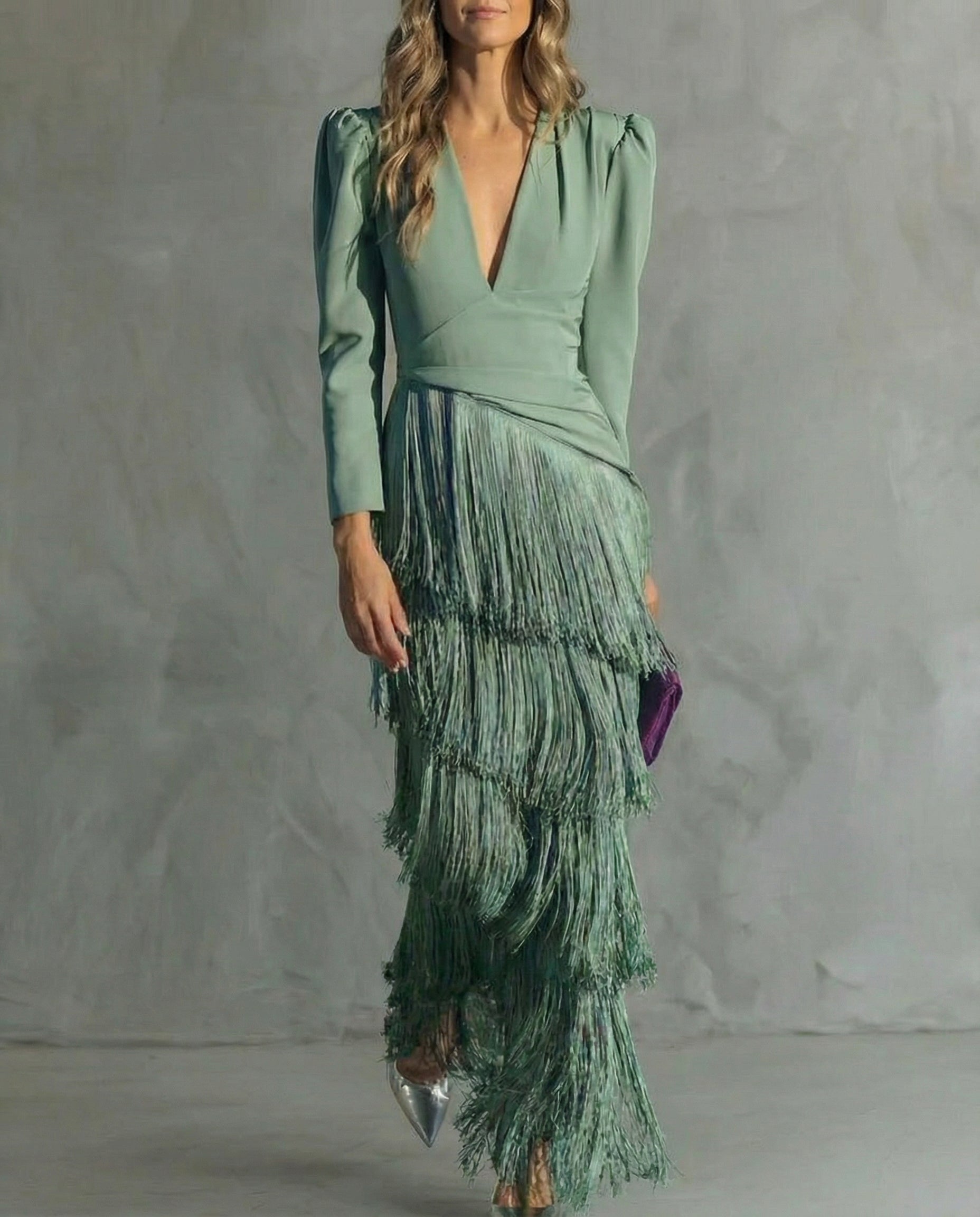 Clara™ | Elegantní midi šaty s třásněmi